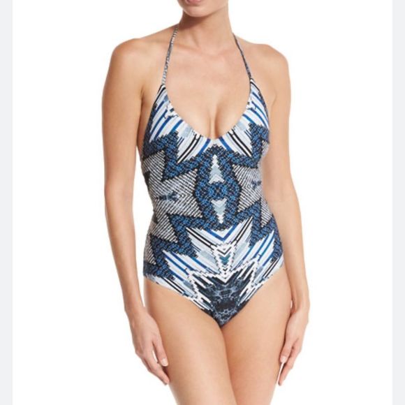 NEW Red Carter Women's Indigo Blues Lace Up One Piece Swimsuit - Picture 3 of 8